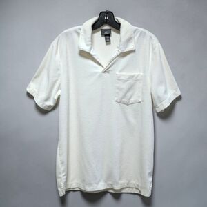 H&M Terry Polo Shirt Regular Fit Cream Casual Men's M